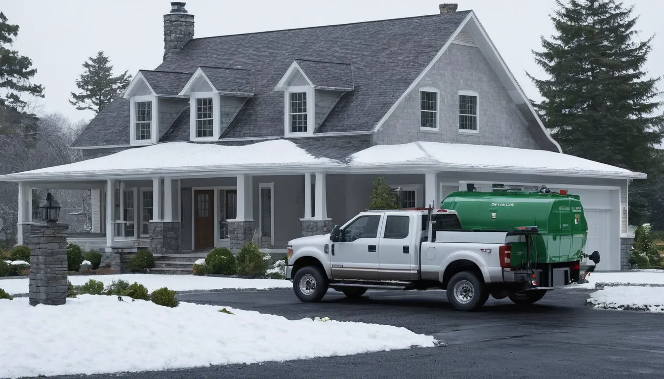 A septic service provider working beside a home in Pittsburgh